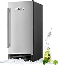Commercial Under Counter Ice Maker Machine, 80 LBS/Day with 25 LBS Storage Bin, 15'' W Built-in & Freestanding Ice Maker, Auto-Cleaning, Ideal for Commercial Home Bar