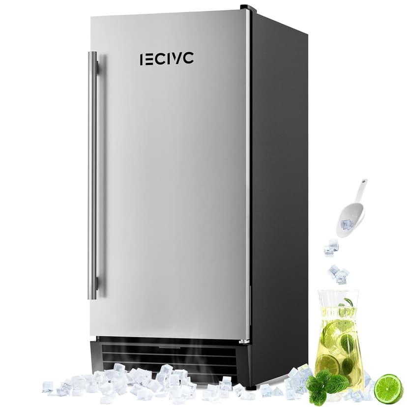 Commercial Under Counter Ice Maker Machine, 80 LBS/Day with 25 LBS Storage Bin, 15'' W Built-in & Freestanding Ice Maker, Auto-Cleaning, Ideal for Commercial Home Bar