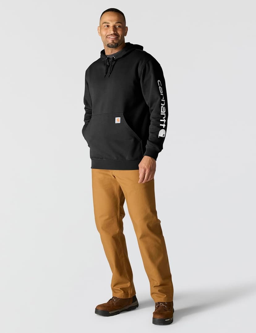 Carhartt Men's Midweight Signature Sleeve Logo Hooded Sweatshirt