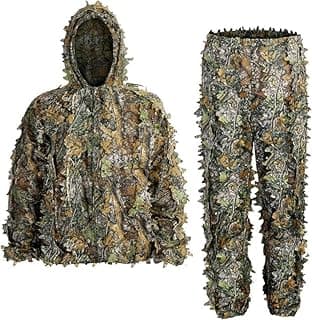 SCYLFEHDP Ghillie Suit, 3D Leafy Ghillie Suit and Camo Suit, Ghillie Suit for Men， Camouflage Suits, Turkey Hunting, Lightweight Gear Hunting Clothes for Outdoor Woodland and Halloween.