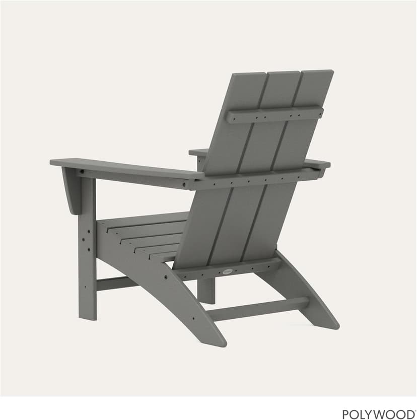 Polywood Modern Adirondack Chair – All-Weather Outdoor Lawn Adirondack Chairs – HDPE, Fade-Resistant & Durable Outdoor Furniture – For Patio, Deck & Fire Pit Chairs – Grey