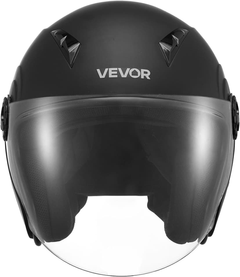 VEVOR Motorcycle Helmet, 3/4 Open Face, Adult Motocross Dirt Bike Helmet with Clear Visor, Comfortable Motorbike Racing Street with Detachable Liner for Men & Women, DOT Approved