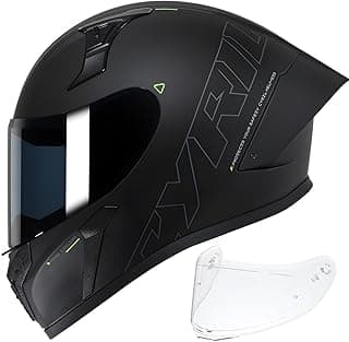 CYRIL Full Face Motorcycle Helmet DOT Approved for Adults Men Women, Motorbike Street Bike Racing Helmet with Tinted & Extra Clear Tool-Free Swappable Visors, Includes Storage Bag