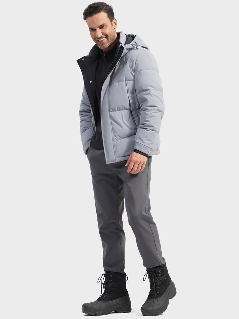 FREE SOLDIER Mens Snow Winter Boots for Men Warm Fleece Lining Winter Ski Shoes Waterproof Insulated Booties