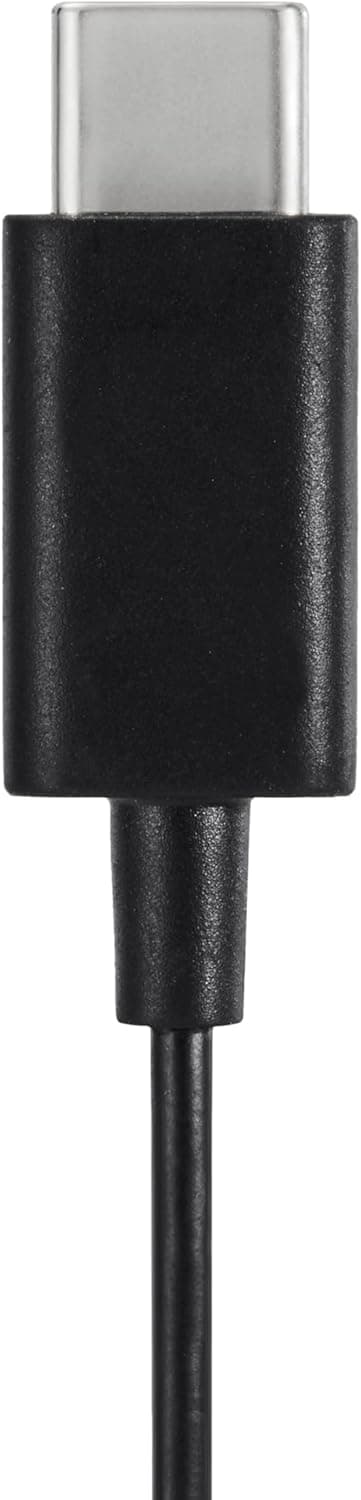 Amazon Basics Wired Earbuds with Microphone, in Ear Headphones, USB-C, 4.2 ft Long Cable, S/M/L Ear Tips, One Size, Black