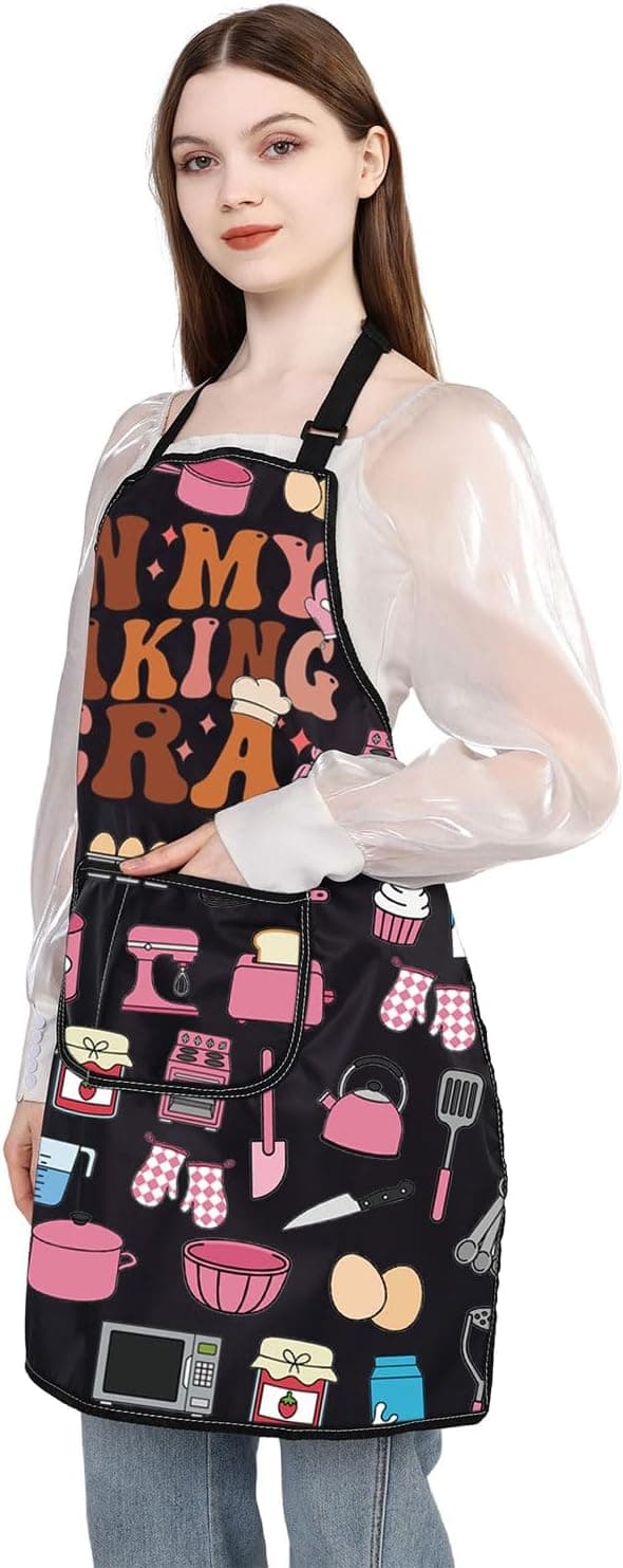 WSNANG Funny Baking Aprons with Pockets In My Baking Era Apron Bakers Gifts Pastry Chef Gift B0CZNY4F2J