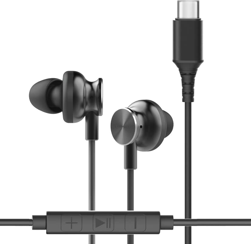CHARGEWORX Wired Earbuds with USB-C Connector and Built-in Microphone, Corded Earphones with Noise Reduction, High-Def Stereo Sound, in-Line Audio Control, Compatible with Apple and Samsung Devices