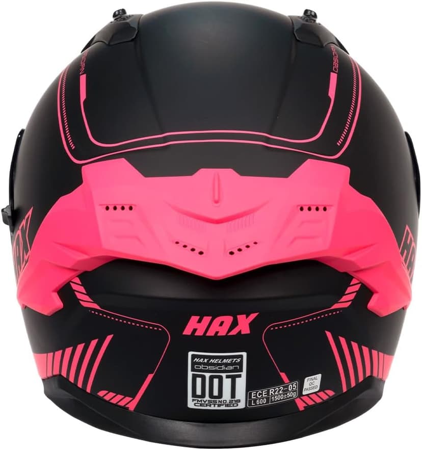 HAX Obsidian Pro Full Face Dual Visor Adult Motorcycle Helmet for Motorbike Street Bike with Pinlock Ready DOT Approved
