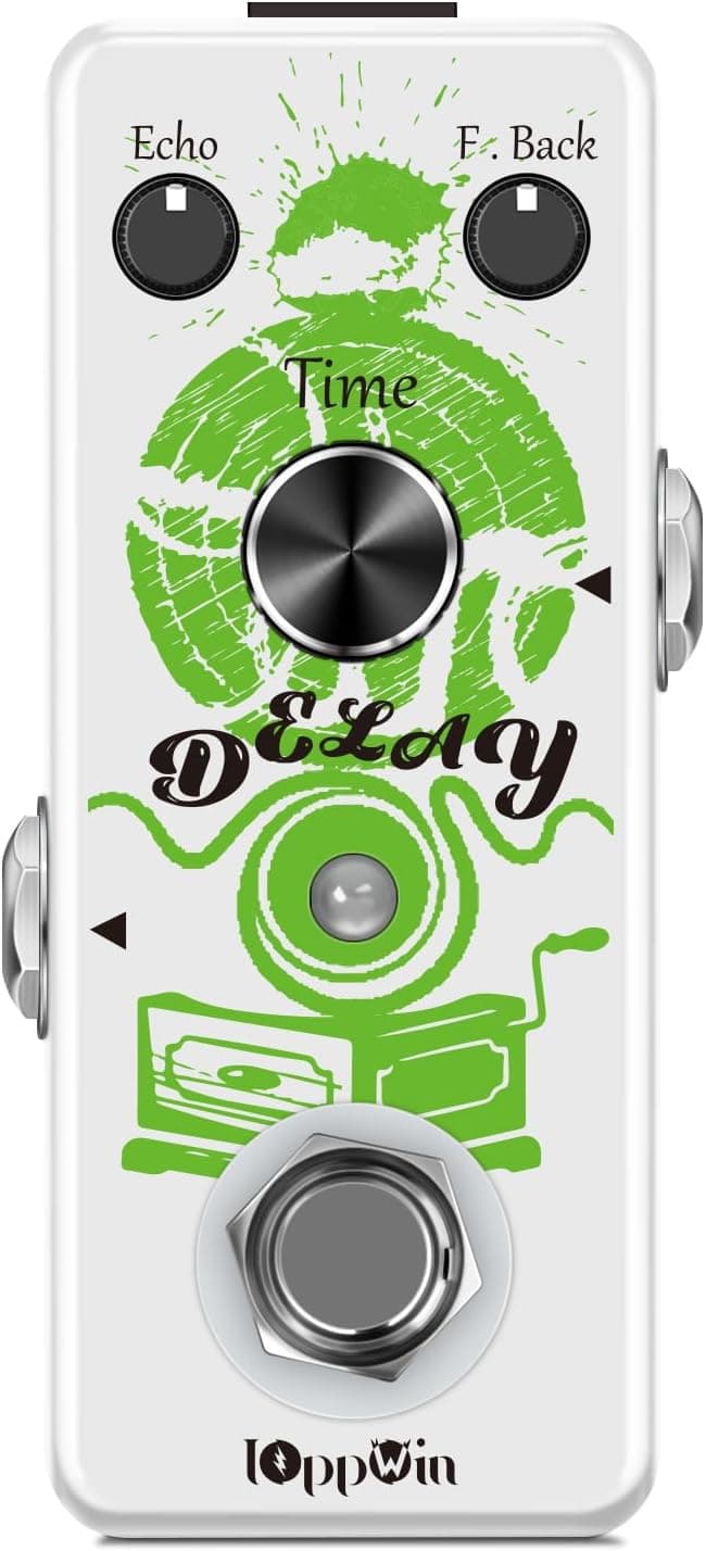 IOppWin Guitar Pedals, Premium Analog Delay Pedal – Warm, Clean, Smooth Tones with 25ms-600ms Adjustable Range & True Bypass, for Retro Tone Lovers And Live Musicians