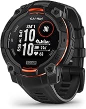 Garmin Instinct® 3 45mm, Solar Charged Display, Rugged Outdoor GPS Smartwatch, Metal-Reinforced Bezel, Built-in Flashlight, Black