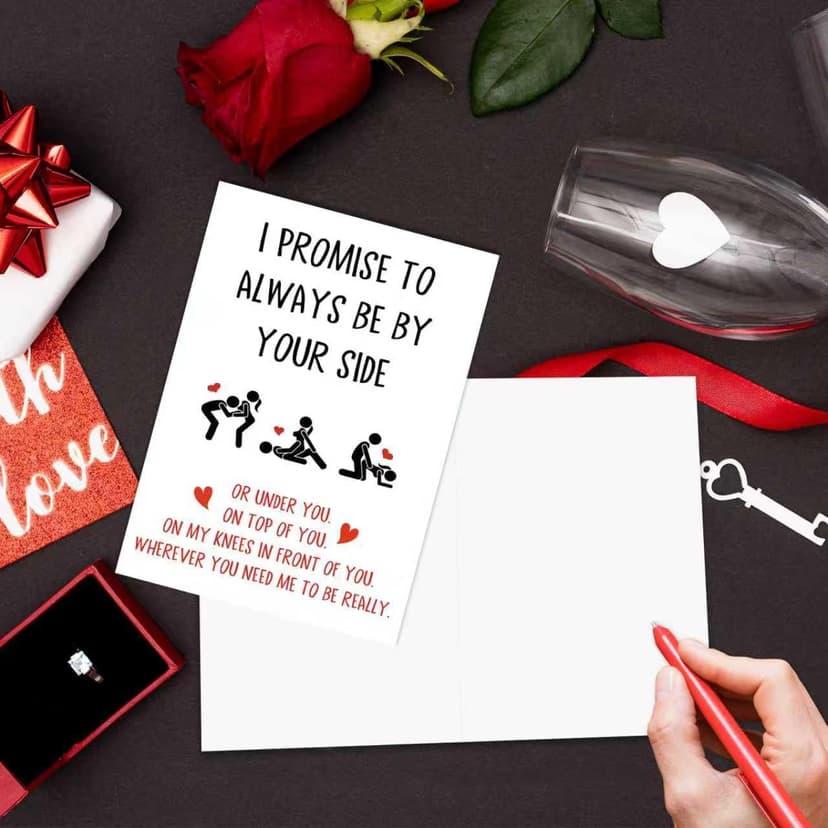 Funny Valentines Day Gifts for Him Her, Valentines Day Card for Men Women, Naughty Anniversary Birthday Card for Boyfriend Husband Fiance Girlfriend Wife Fiancee, I Promise to Always Be by Your Side