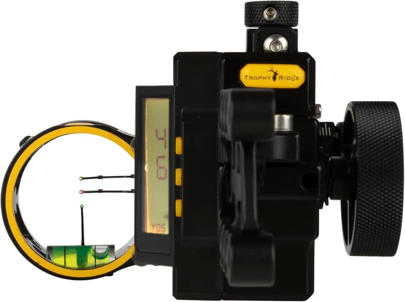 Trophy Ridge Digital React Trio Bow Sight - 2 Micro Adjustable Horizontal Pins, 1 Vertical Pin, Digital Readout, Fast Setup, Dead Set Accuracy, 5 Customizable Profiles, 4 Brightness Settings