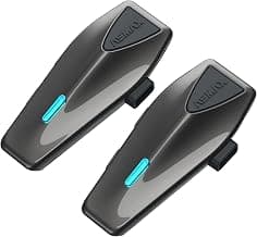 ASMAX S1 Motorcycle Bluetooth Headset with Smart Voice Control, Mesh Helmet Communication Systems, Noise Cancellation/Waterproof/FM Radio/FOTA Update, 8 Riders Intercom Fit for Snowmobile/Ski, 2 Pack
