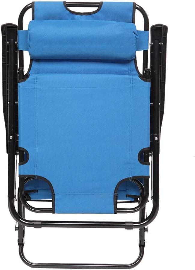 Indoor/Outdoor Stable Beach Chair, Lounge for Beach Patio Pool Lawn Yard Sunbathing Sun Tanning Adjustable Portable Chair, 330lbs Capacity, Blue
