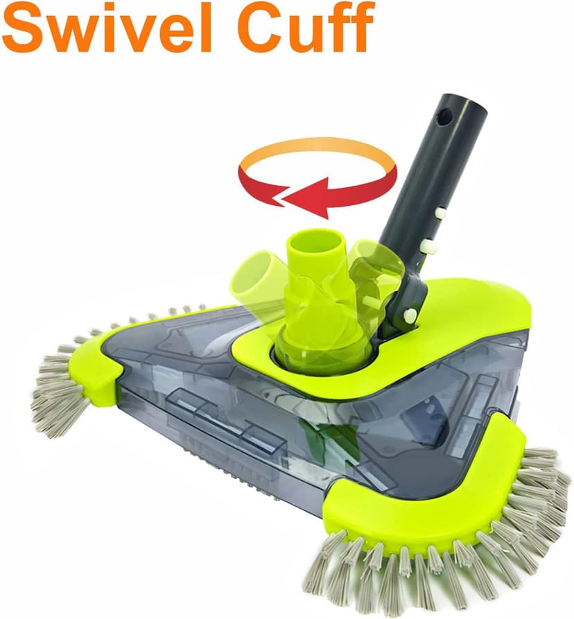 Sepetrel Upgrade Pool Vacuum Head with Side Brush & Universal Rotatable Hose Adapter,Weighted Triangular Shape(Safe for Vinyl Liner Pool)