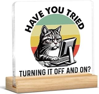 Funny Tech Guys Office Decor, Humorous Gifts for IT Team Technical Tech Guys Engineers Programmer, Technician Gifts Engineer Gift Acrylic Plaque Sign Office Desk Decor B0FRS4VC62