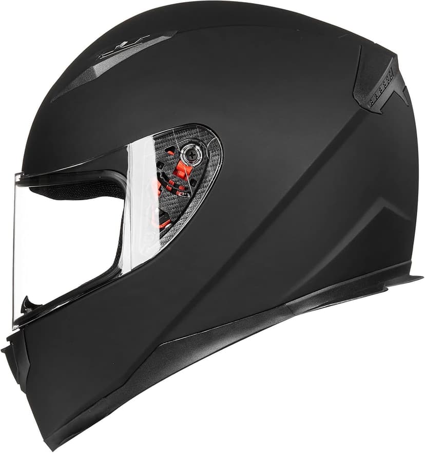 ILM Full Face Motorcycle Street Bike Helmet with Removable Winter Neck Scarf + 2 Visors DOT Model ILM-313 (L, Matte Black)