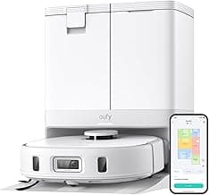 eufy X10 Pro Omni Robot Vacuum and Mop Combo, Incredible Suction, Dual Mops with 12 mm Auto-Lift and Carpet Detection, AI Obstacle Avoidance, Auto Mop Washing&Drying, Self-Emptying, White