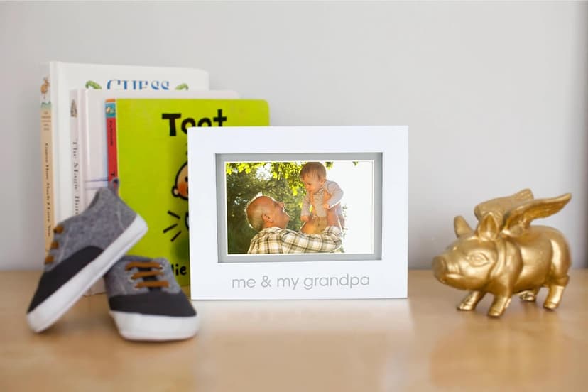 Pearhead Me and My Grandpa Picture Frame, Baby Keepsake Photo, Gender-Neutral Nursery Décor, First Father's Day, Grandparents Gift, White
