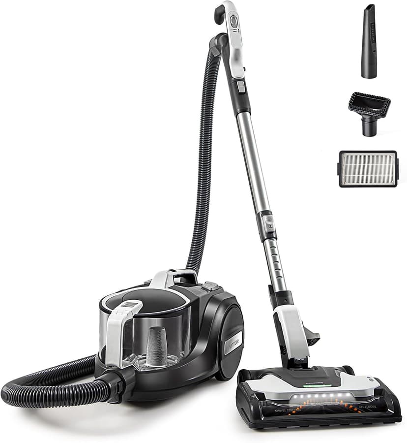 Kenmore DC5070.01 Upgrade 500 Series Bagless Canister Vacuum with Hair Eliminator Brushroll，2-Motor Cyclonic Technology, HEPA Filtration & 24' Auto Cord Rewind for Pet, Carpets, Hard Floors, Stairs