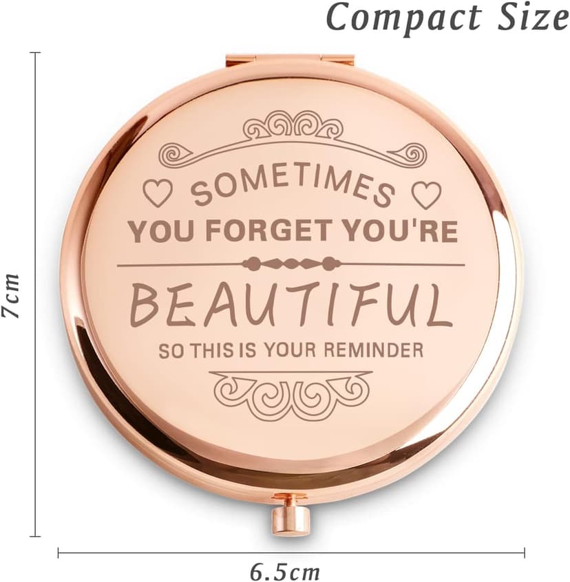 Inspirational Gifts for Women Girl, Personalized Gift for Adult Teen, Compact Mirror for Friend Sister Daughter Wife Mom, Birthday Graduation Mothers Day Basket Stuffers B0CSFWSZKC
