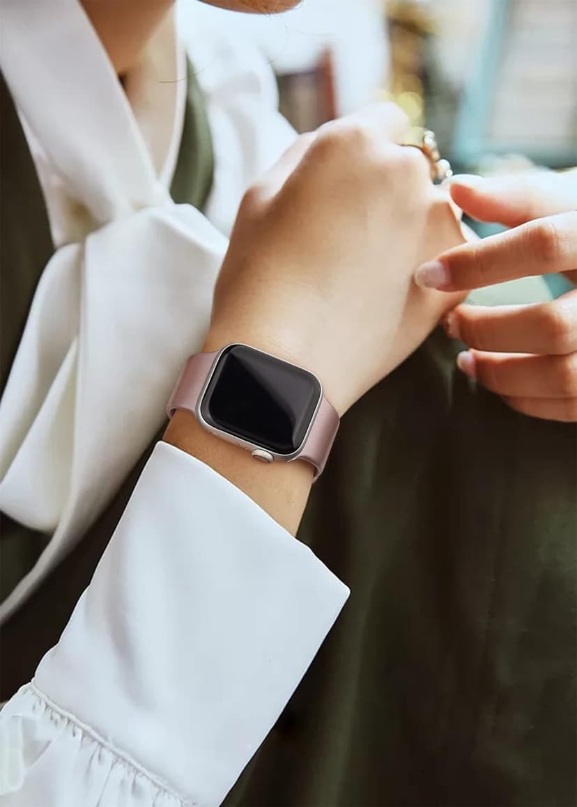 Meliya Band for Apple Watch Series 8 SE 7 6 5 4 3 2 1 45/41/40/44/38/42mm Women Men Soft Replacement Silicone Band for iWatch