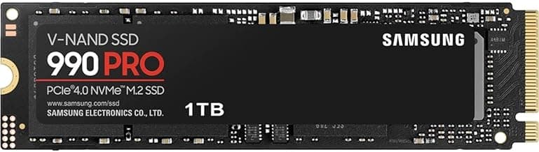 Samsung 990 PRO SSD 1TB PCIe 4.0 M.2 2280 Internal Solid State Hard Drive, Seq. Read Speeds Up to 7,450 MB/s for High End Computing, Gaming, and Heavy Duty Workstations, MZ-V9P1T0B/AM