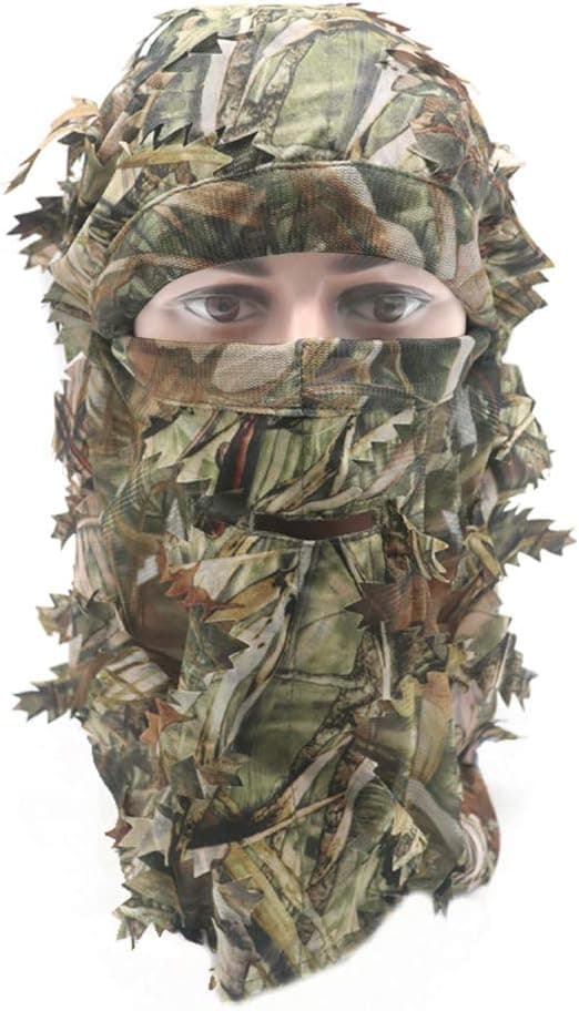 EAmber Ghillie Camouflage Leafy Hat 3D Full Face Mask Headwear Turkey Camo Hunter Hunting Accessories