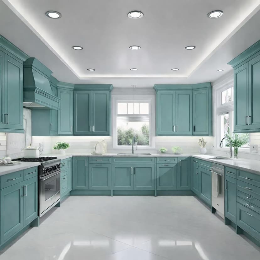 ALL-IN-ONE Paint by Heirloom Traditions, Amalfi (Agua Blue), Quart - Durable cabinet and furniture paint. Built in primer and top coat, no sanding needed. Includes our 30 featured color card.