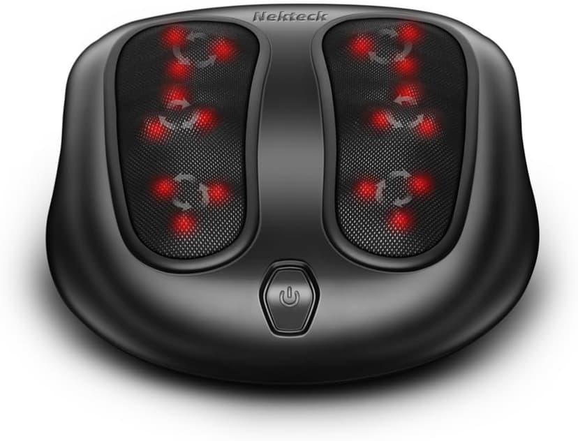 Shiatsu Heated Electric Kneading Foot Massager Machine for Plantar Fasciitis, Built-in Infrared Heat Function and Power Cord Nekteck Foot Massager with Heat, HSA Eligible FSA Massage Tools Gifts B06WGP2CVL