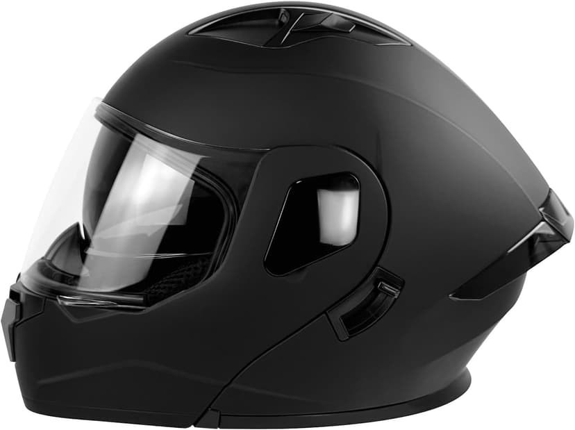 Motorcycle Helmet, Full Face, Matte Black, DOT Certified, Flip-Up Design