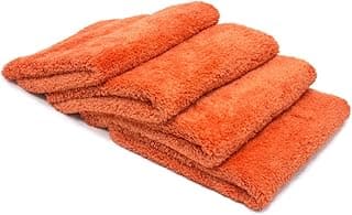 Autofiber Korean Plush Premium Edgeless Microfiber Detailing Towels (16"x16") 4-Pack (Orange)