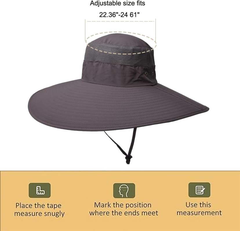 Leotruny Super Wide Brim Bucket Hat UPF50+ Waterproof Sun Hat for Fishing Hiking Camping