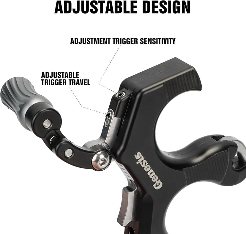 LWANO Thumb Bow Release - 3&4 Finger Adjustable Archery Compound Bow Release Aid, with Trigger Travel and Pressure Adjustable