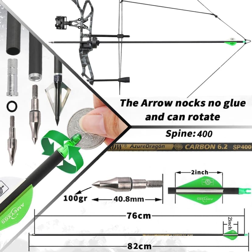 AMEYXGS Archery E8 Compound Bow Set for Adults and Teens RTH Hunting and Target Practice 19”-30” Draw Length,19-70 Lbs Draw Weight,up to IBO 320 fps,Limited Life-time Warranty