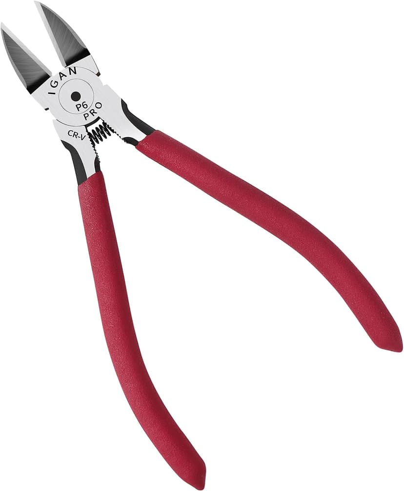 IGAN-P6 6-inch Ultra Sharp & Powerful Side Cutter Clippers with Longer Flush Cutting Edge, Ideal Wire Snips for Crafting, Floral, Electrical & Any Clean Cut Needs B087P191LP