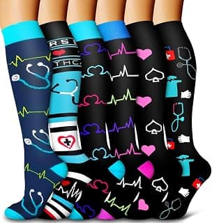 6 Pack Copper Compression Socks for Women and Men Circulation-Best Support for Medical,Running,Nursing,Athletic B082QTVPCM