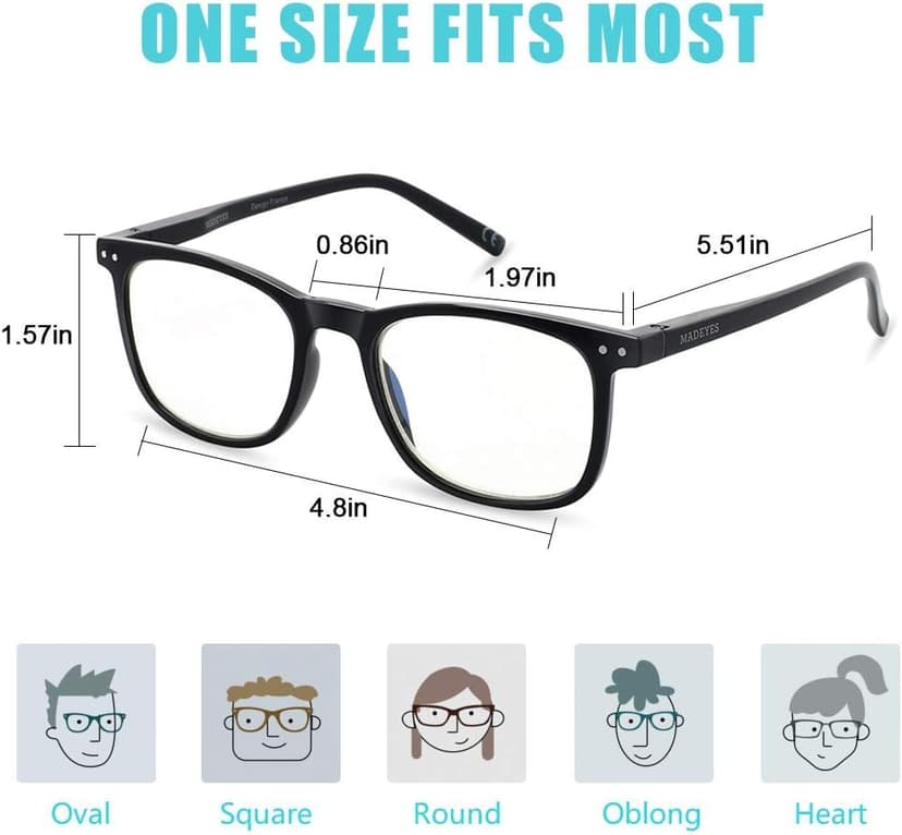 AOSM Blue Light Glasses for Men & Women,Gaming glasses Anti-Glare UV400 Protection,Blue Light Blocking to Relieve Eye Strain