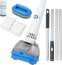 All in ONE Rechargeable Hot Tub Vacuum Cleaner for Spa - Magnetic Drive System, Ultra Fine Mesh Filter for Small Particle, Spot Cleaning for Above-Ground Inground Pools, 70 Mins (Blue)