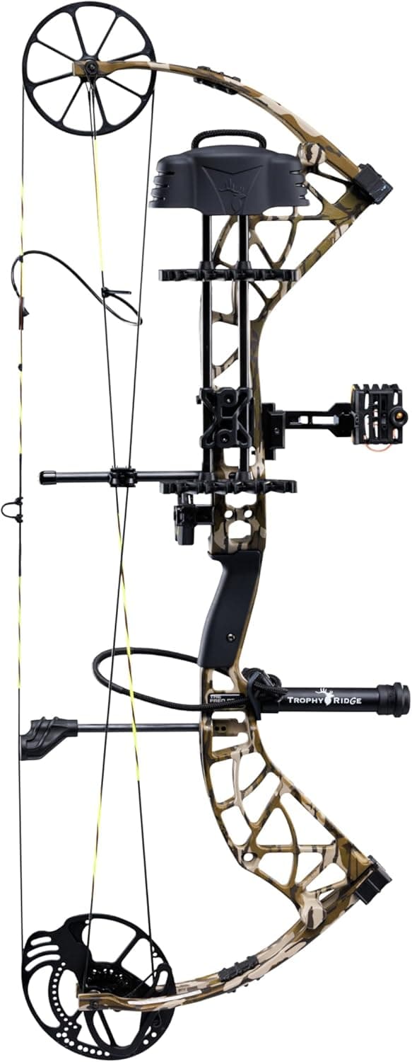Bear Archery Adapt 2 Ready to Hunt Compound Bow Archery Set with Archery Accessories Including IMS V-Biscuit Rest, 4 Pin Sight, & Stabilizer, 24”- 31” Draw Length, Up to 320 FPS