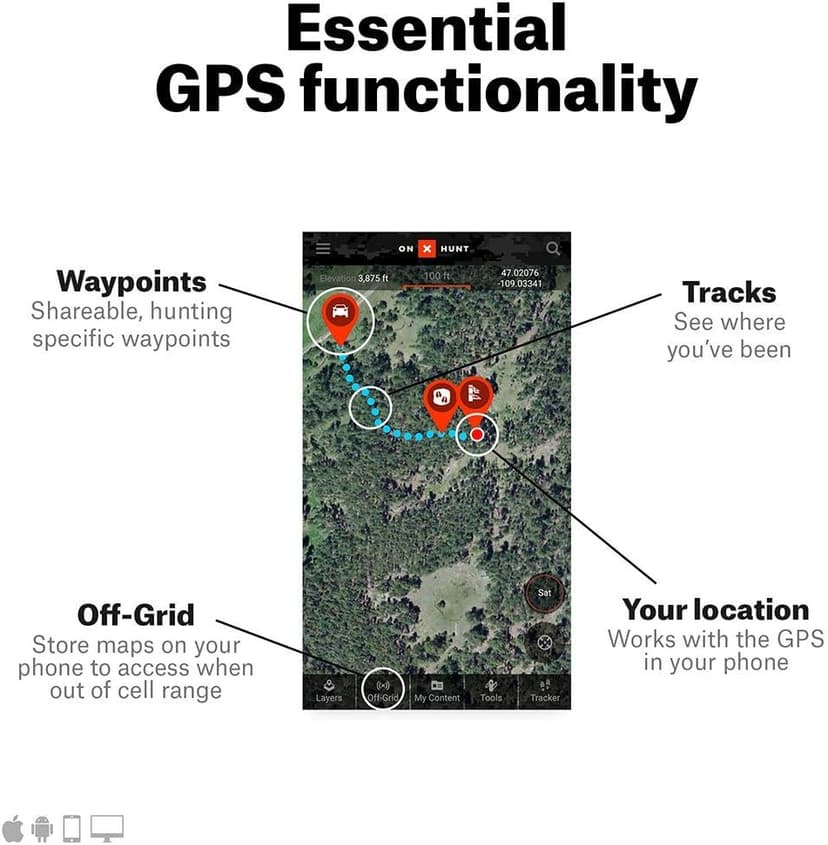 onX Elite: Nationwide Digital Map Membership for Phone, Tablet, and Computer - Color Coded Land Ownership - 24k Topo - Hunting Specific Data - Updates Hunt Chip
