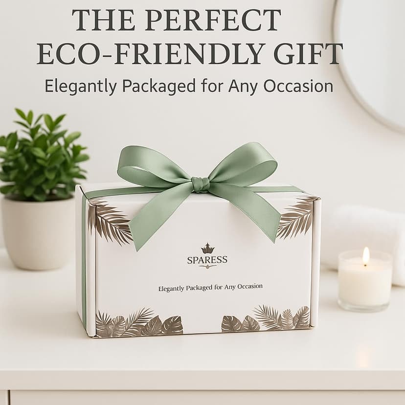 Eco Friendly Unique Natural Gift Beauty Set – Bamboo Makeup Brushes, Vegan Bamboo Roller & Soft Face Towel – Organic Self-Care Box for Women & Teens, Perfect Birthday , Holiday Present”