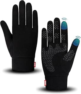 Aegend Lightweight Winter Gloves for Men Women, Warm Running Gloves Touchscreen Thermal Glove Liners for Cold Weather Driving, Cycling & Hiking, Non-Slip, Elastic Cuff, Stretchy, Durable