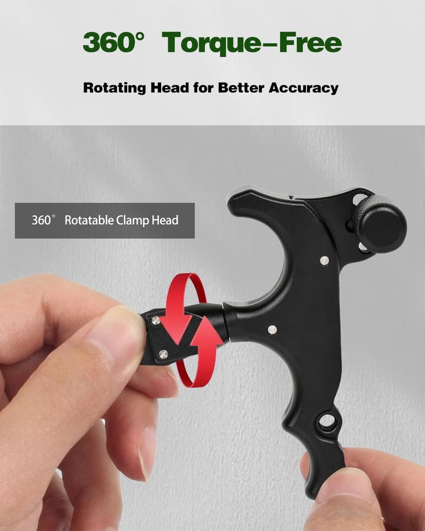NOVASPARK 360° Rotating Archery Thumb Release for Compound Bow - Adjustable Trigger Sensitivity, Target Panic Aid Kit with Crisp Break & Setup Tools for Target & Hunting