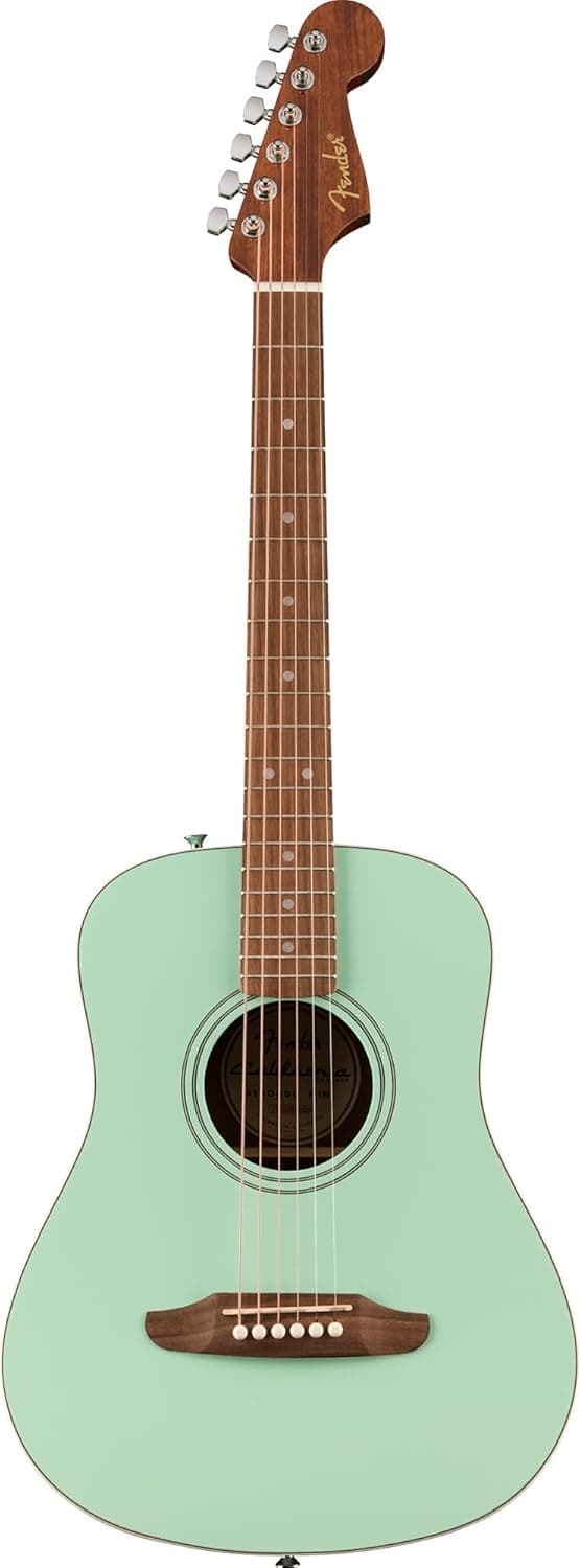 Fender California Standard Redondo Mini Acoustic Guitar - Surf Green Bundle with Gig Bag, Tuner, Strap, Strings, Picks, and Austin Bazaar Instructional DVD