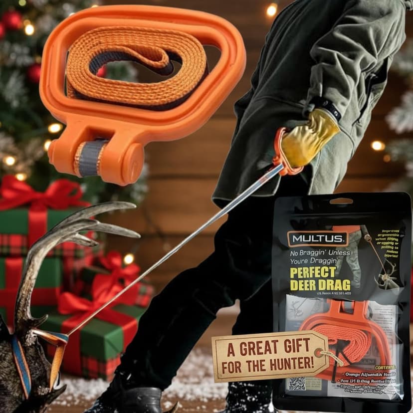 MULTUS Deer Drag Rope & Strap - Heavy Duty Deer Puller for Hunting - Unique Gifts for Hunters, Dad, Men Who Have Everything - Hunting Essentials & Accessories