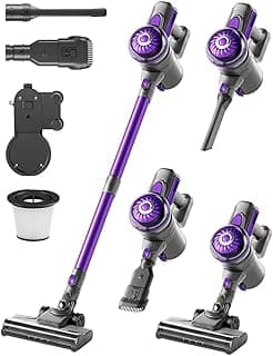 Cordless Vacuum Cleaner, Lightweight Stick Vacuum for Home, Handheld Cordless Vacuum for Hardwood Floor, Carpet & Pet Hair, Powerful Suction, Self-Standing, Purple