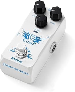 RVONE Analog Compressor Pedal Guitar/Bass, Studio-Grade Guitar Pedal Compressor, Guitar Effects Pedal for Electric Guitar Bass, True Bypass & Aluminum Case