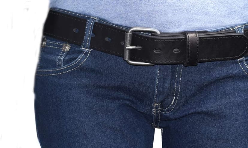 Kmioc Concealed Carry CCW Leather Gun Belt 1 1/2 inch 100% Full Grain Thick Leather Belt for Gun Carry