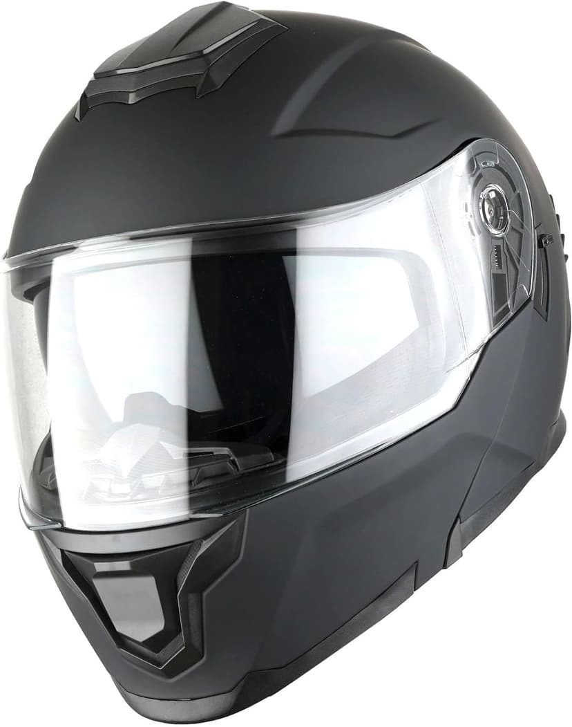 1Storm Motorcycle Street Bike Modular/Flip up Dual Visor Sun Shield Full Face Helmet HJK920